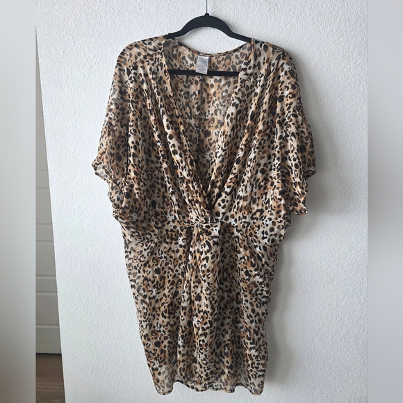 Time and Tru Other - Time and Tru Animal Print Swim Coverup Dress